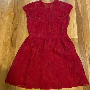 Red Lace Anthropologie Dress
